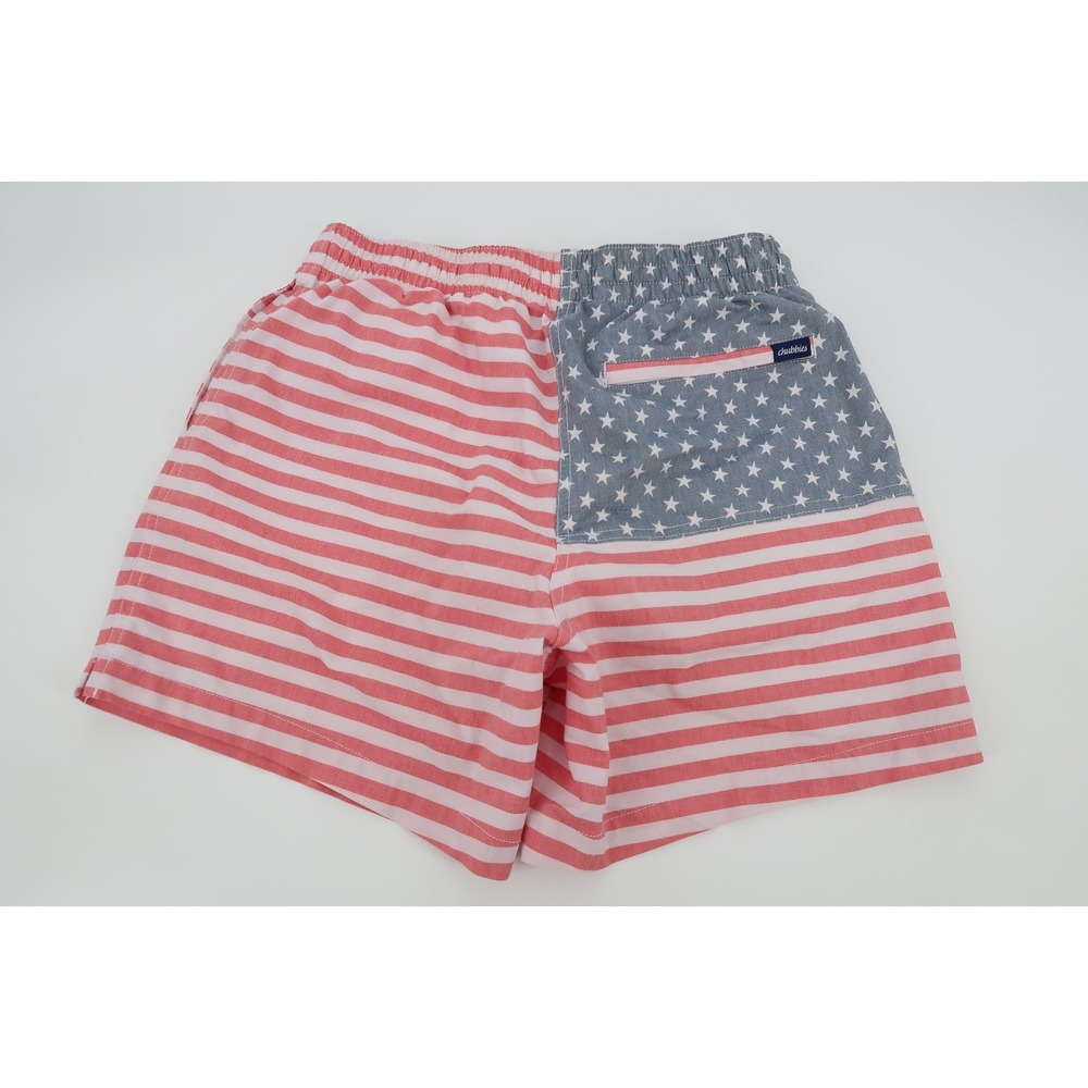 Chubbies Swim Trunks Small Red White Blue Lined 5.5" American Flag Patriotic - Picture 2 of 9